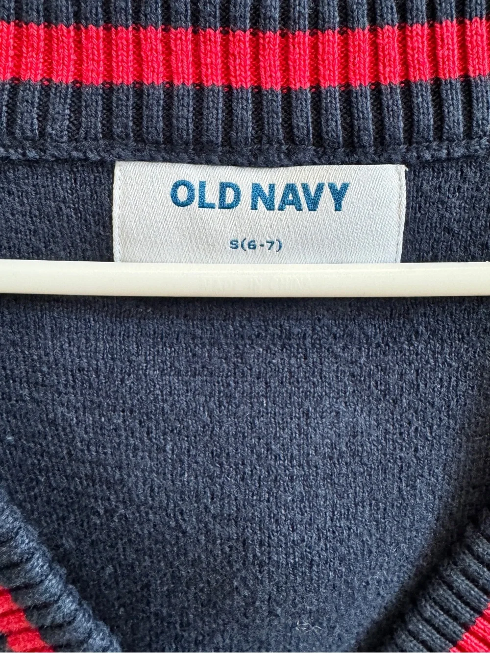 Old Navy Navy Cardigan Sweater with Red Cherry Motif